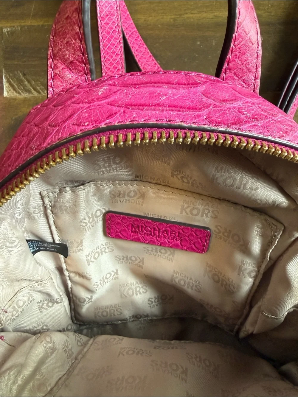 Michael Kors Embossed Leather Backpack